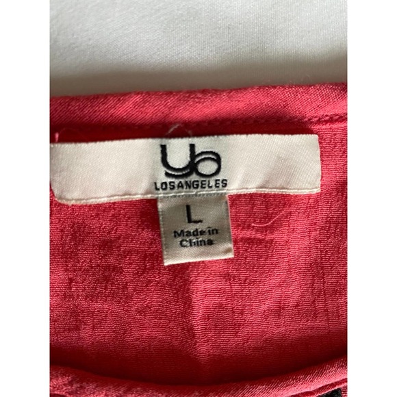 NEW Large Tunic Cover up Flutter Short Sleeves Coral with Navy Embroidery - Picture 5 of 5